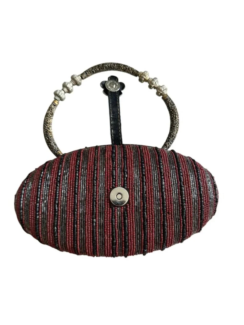 MARY FRANCES Beaded Top Handle Evening Bag